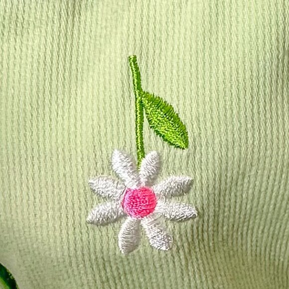 Lilly Pulitzer 90s Floral Embroidered Mini Summer Dress in Green Vintage Sz 10P - Picture 3 of 15